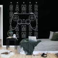 Gamer, Black Mural Wallpaper - room preview 03