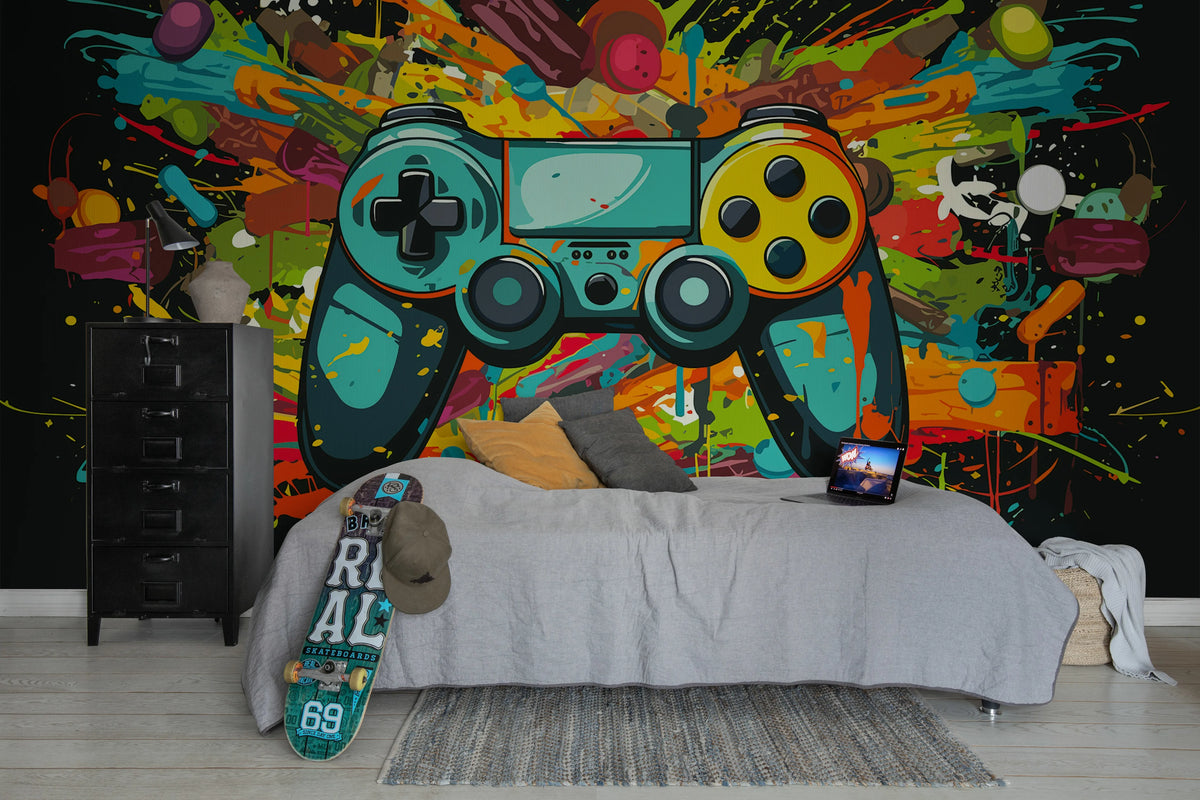 Player Two, Night Mural Wallpaper - room preview 03