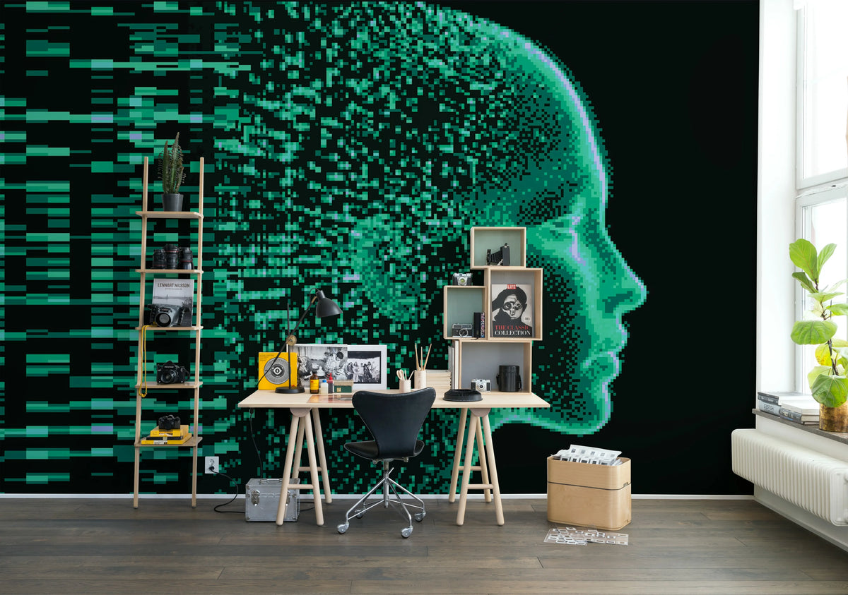 Siri, Neon Mural Wallpaper - room preview 03