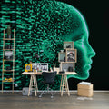 Siri, Neon Mural Wallpaper - room preview 03