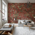 Wings in Bloom, Red Mural Wallpaper - room preview 03
