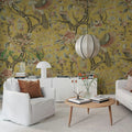 Wings in Bloom, Yellow Mural Wallpaper - room preview 03