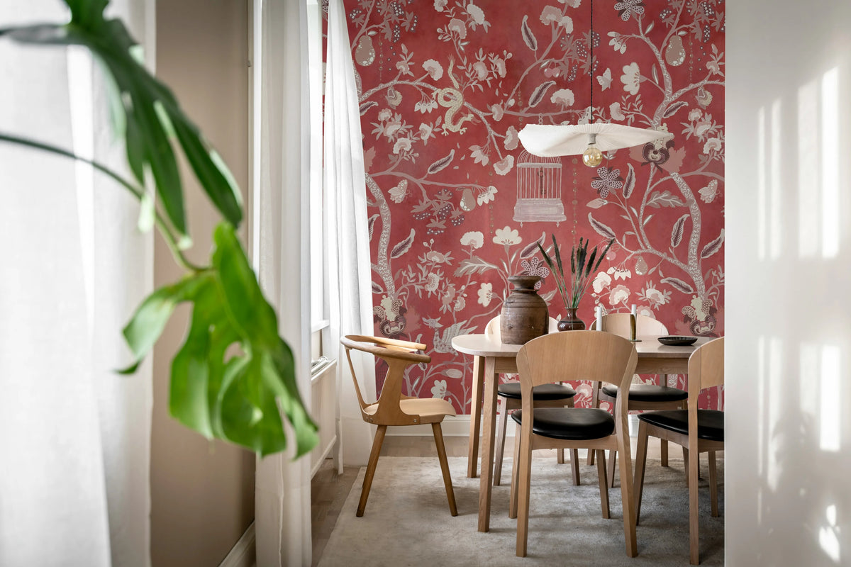 Mystic Garden, Red Mural Wallpaper - room preview 03