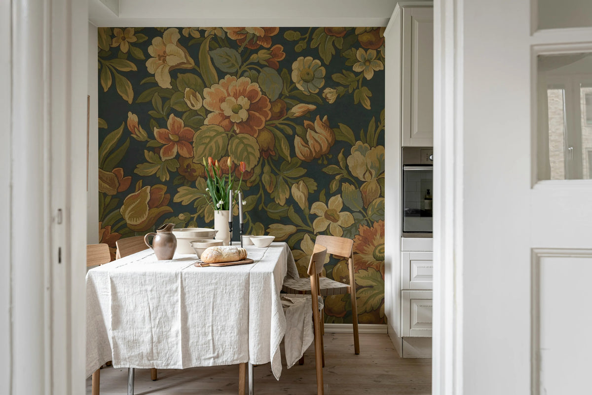 Majestic Vintage Garden, Ivory Mural Wallpaper - room preview 03