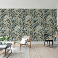 Winding Bloom, Light Blue Mural Wallpaper - room preview 03