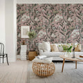 Winding Bloom, Pink Mural Wallpaper - room preview 03