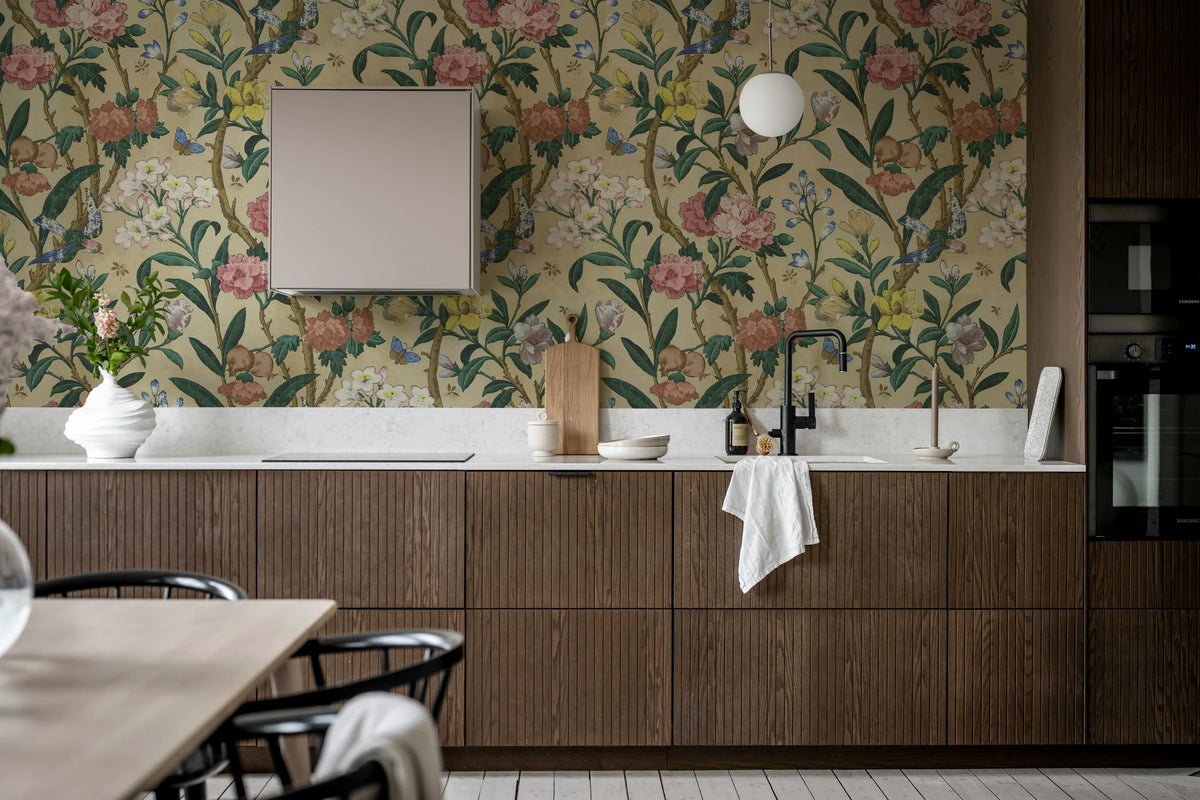 Winding Bloom, Summer Greenery Mural Wallpaper - room preview 03