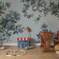Vintage Bow, Light Blue Mural Wallpaper - room preview 03