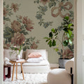Vintage Bow, Pink Mural Wallpaper - room preview 03