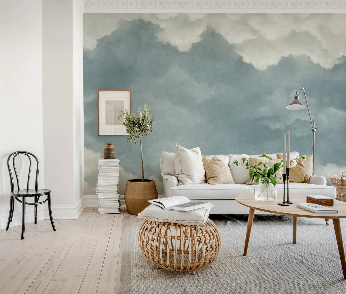 Sky of Clouds, Blue Mural Wallpaper - room preview 03