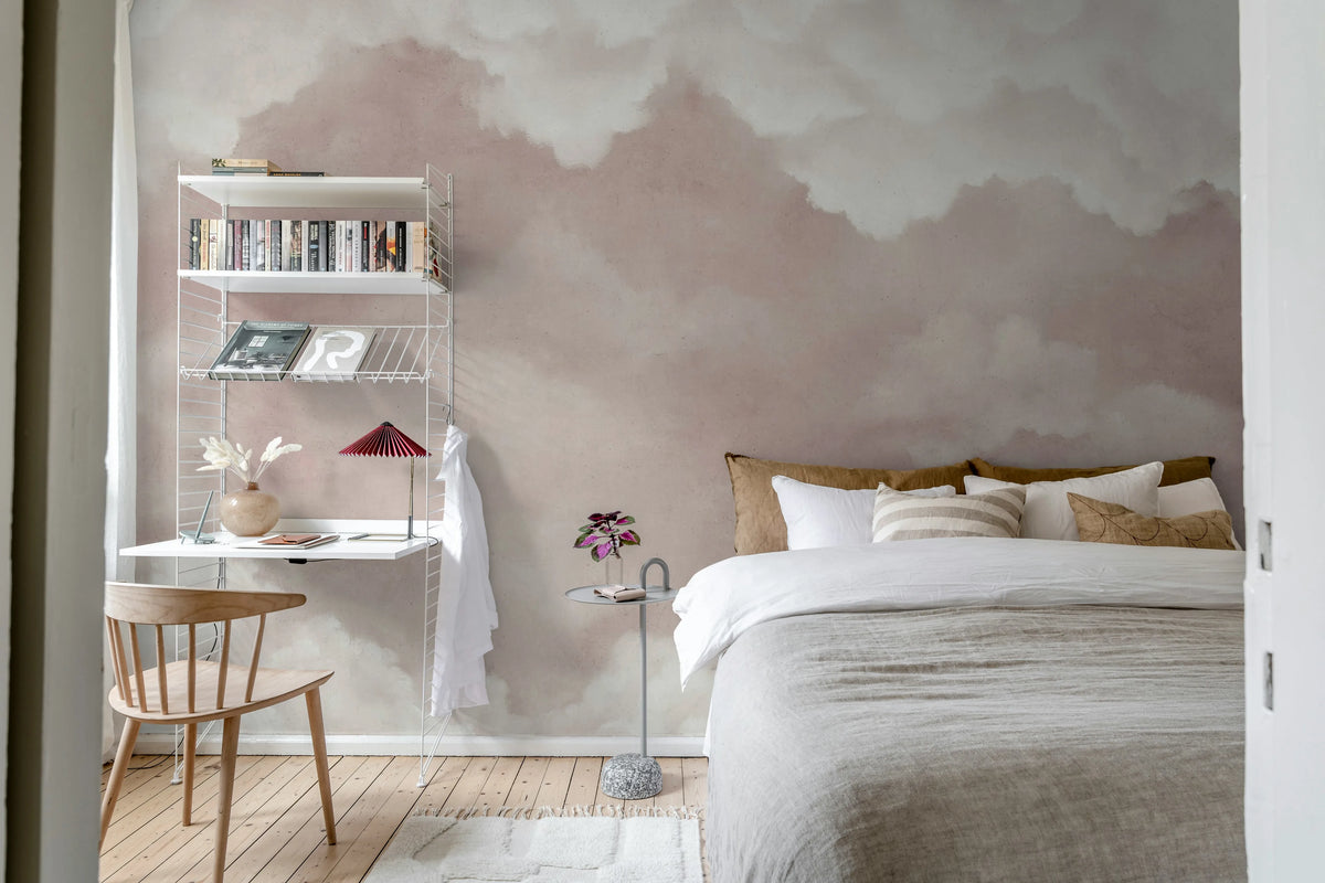 Sky of Clouds, Pink Mural Wallpaper - room preview 03