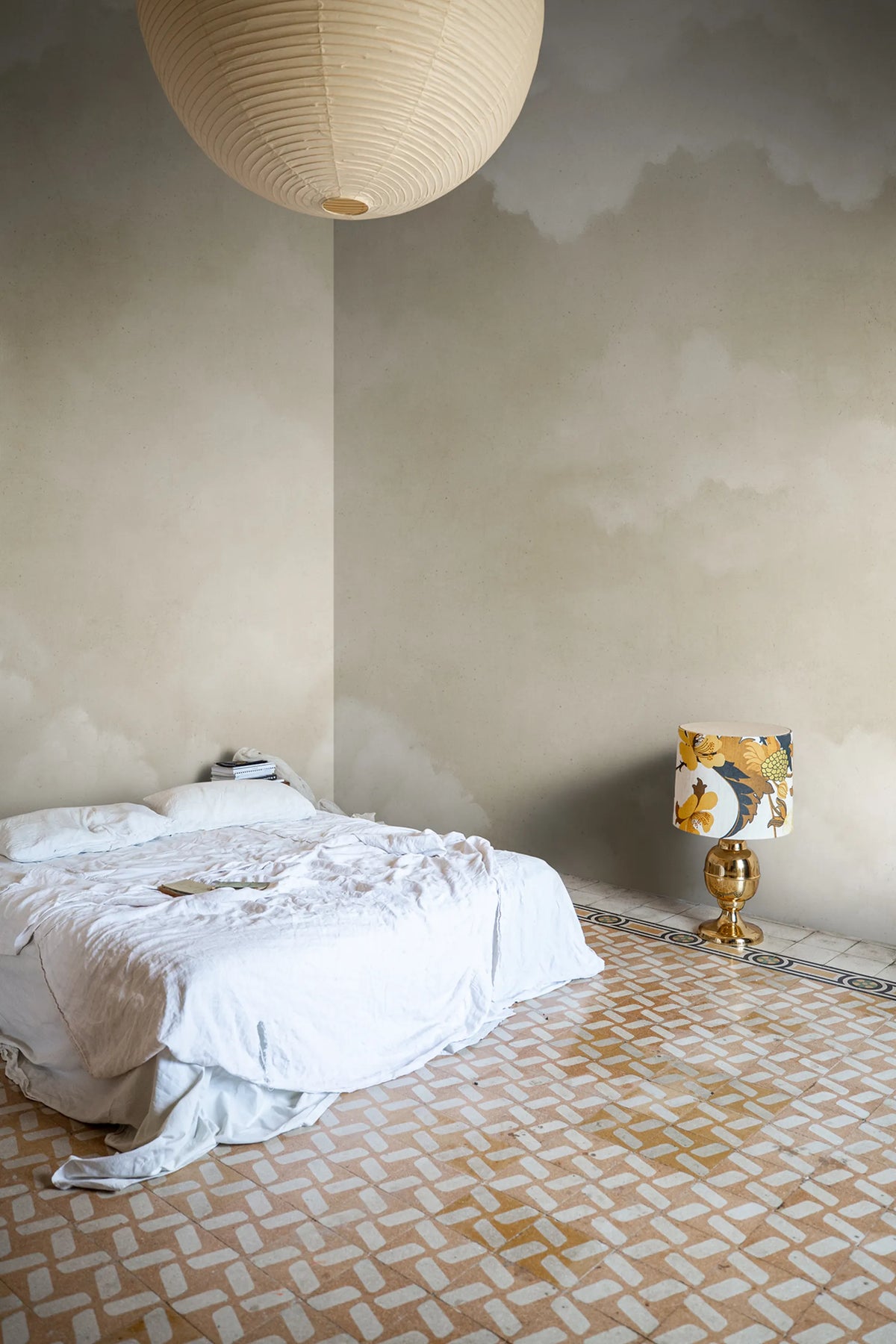 Sky of Clouds, Beige Mural Wallpaper - room preview 03