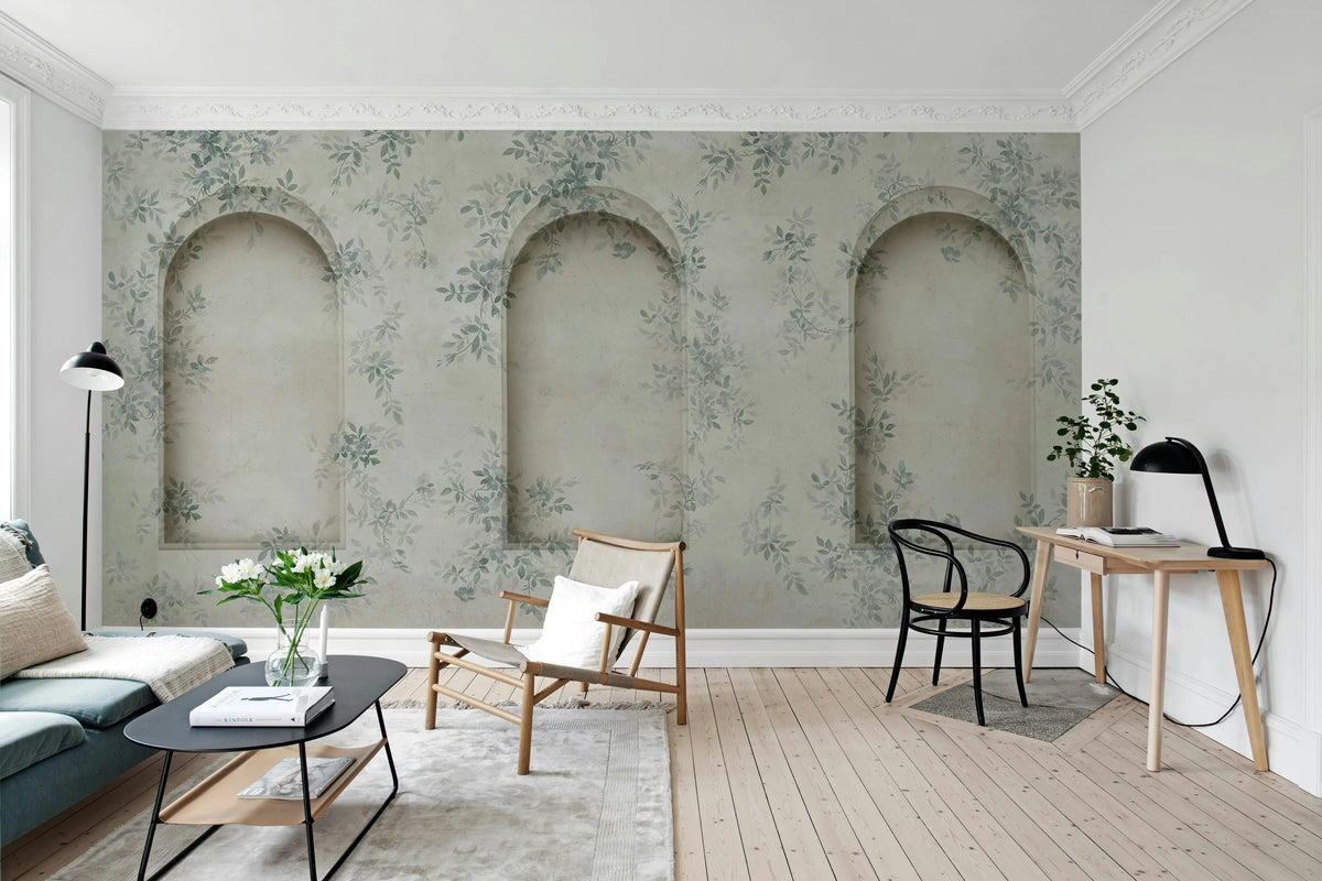 Daydream Arches, Blue Mural Wallpaper - room preview 03