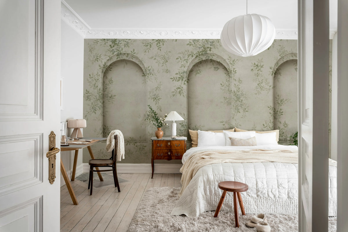 Daydream Arches, Green Mural Wallpaper - room preview 03