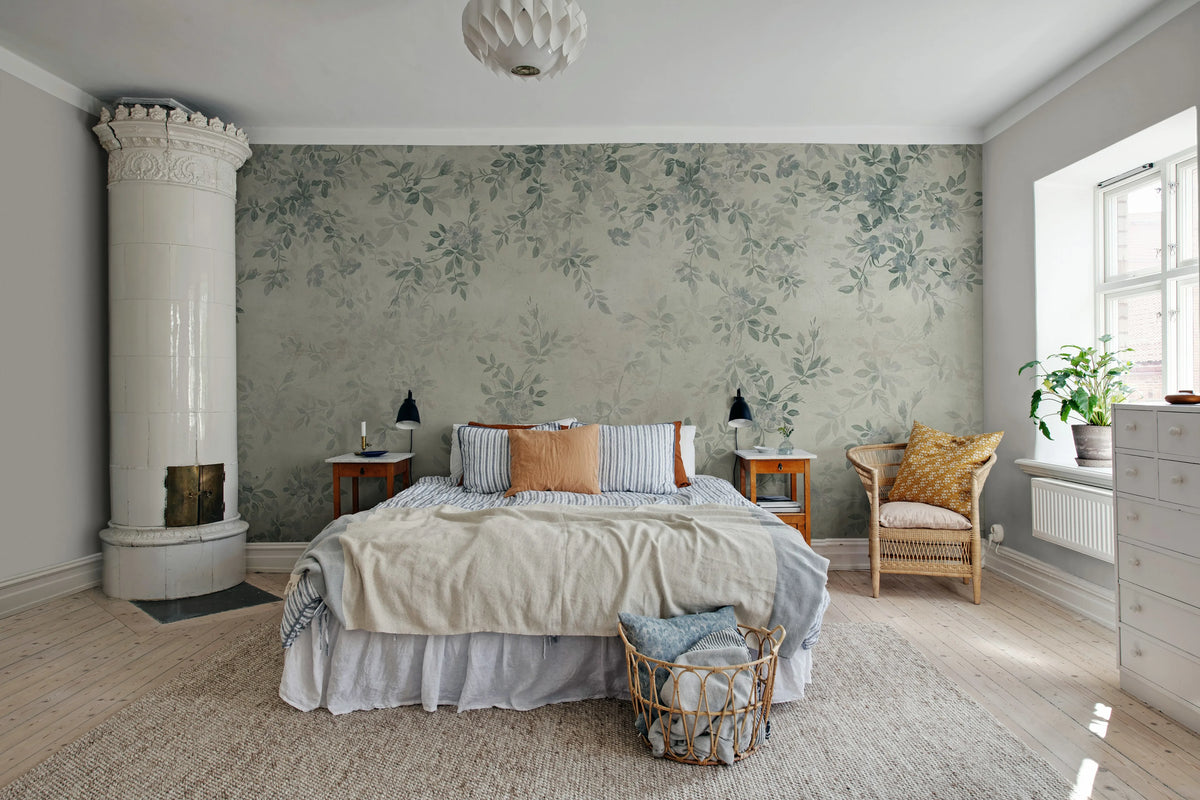 Daydream, Blue Mural Wallpaper - room preview 03
