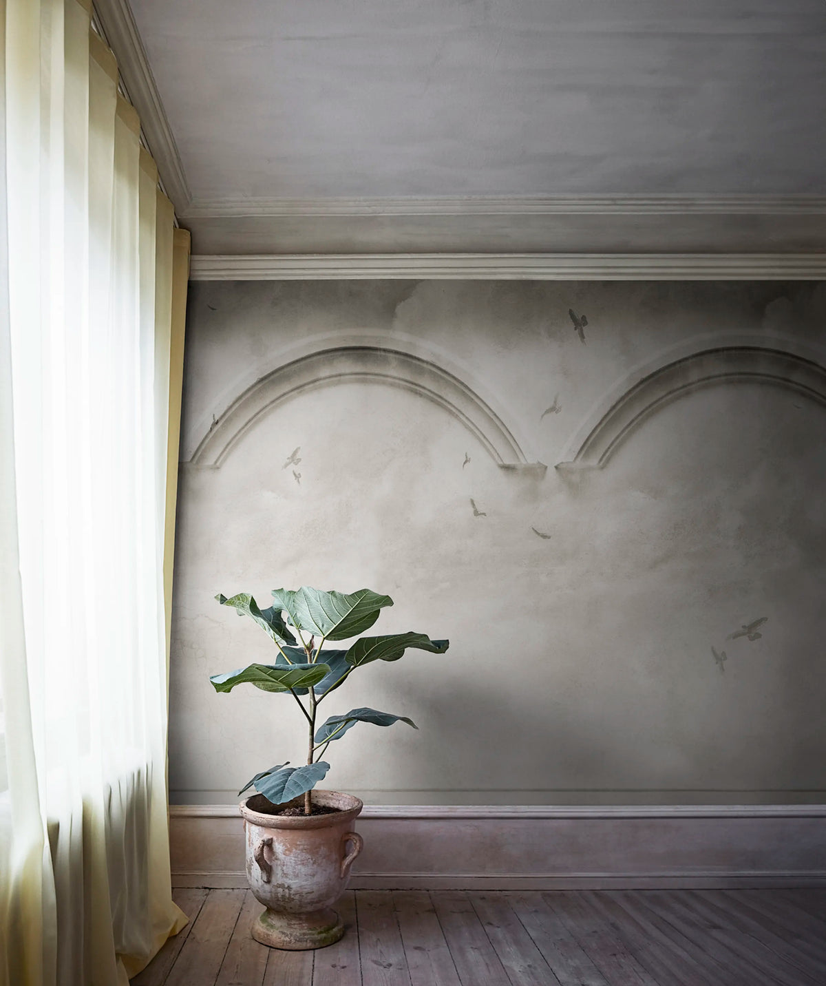 Heavenly Arches, Gray Mural Wallpaper - room preview 03