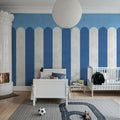 Circus Stripes, Blueberry Mural Wallpaper - room preview 03