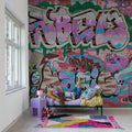 Graffiti, Pastel Mural Wallpaper - room preview 03