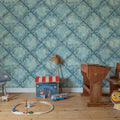 Babylon Sky, Blue Mural Wallpaper - room preview 03