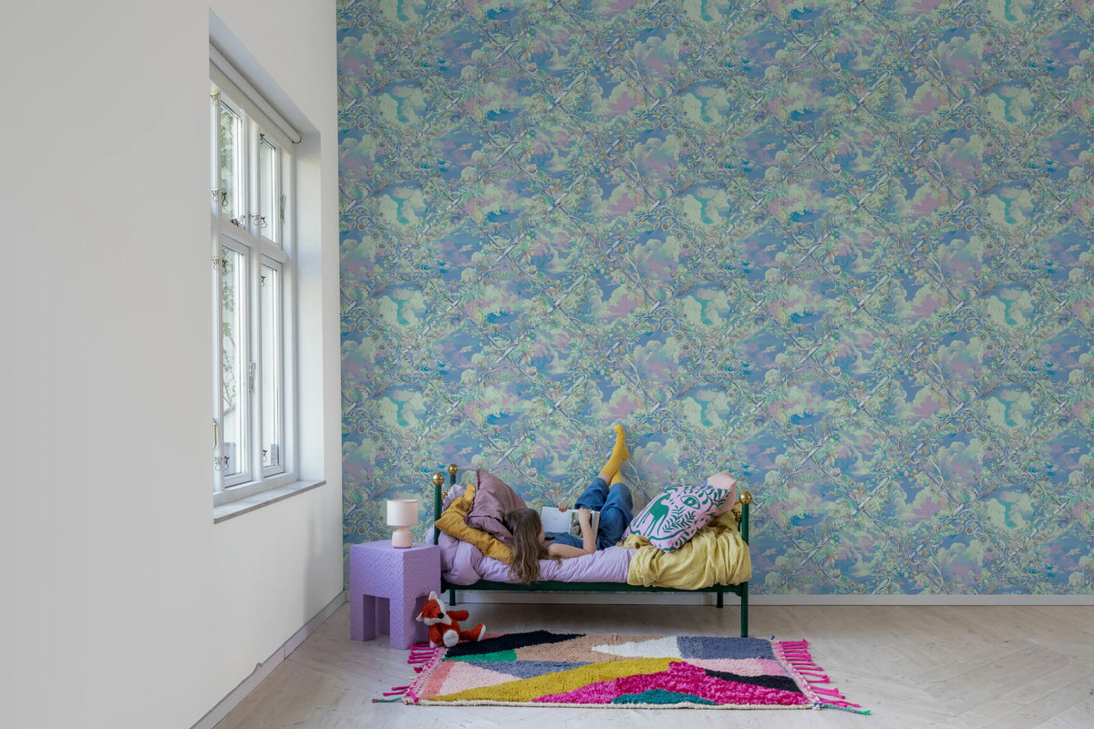 Babylon Sky, Lilac Mural Wallpaper - room preview 03