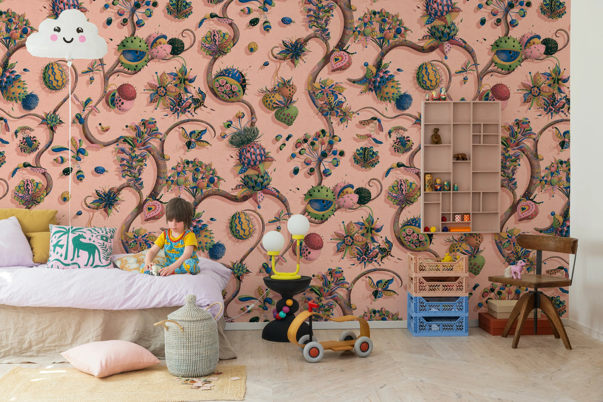 Eden Tree, Pink Mural Wallpaper - room preview 03