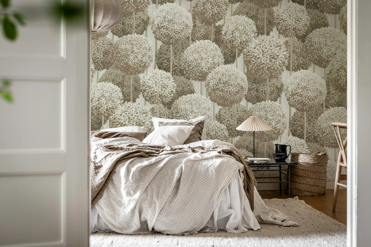 Elysian Flowers, Beige Mural Wallpaper - room preview 03