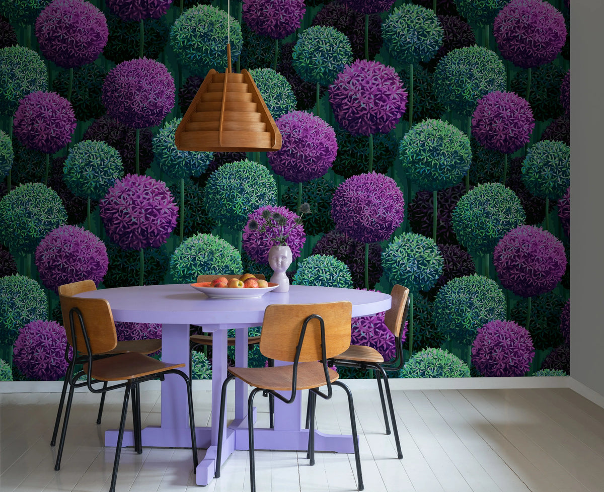 Elysian Flowers, Lilac Mural Wallpaper - room preview 03