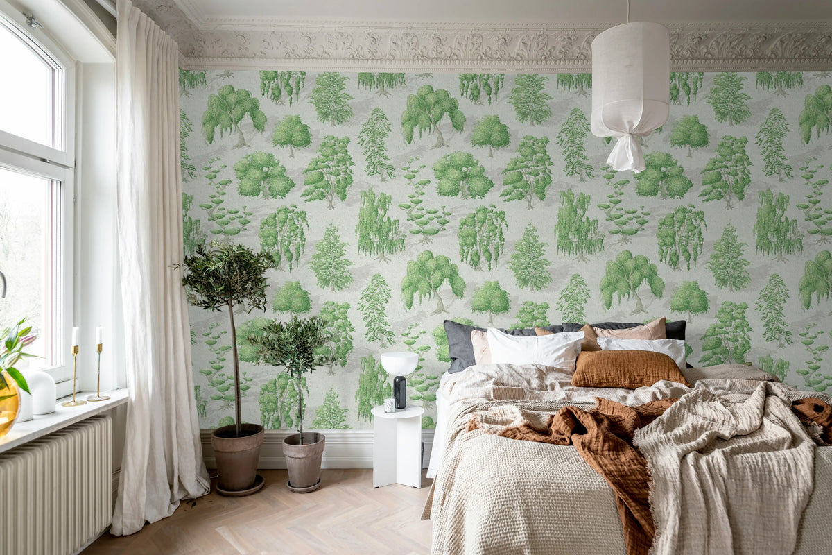 Yggdrasil Forest, Light Green Mural Wallpaper - room preview 03