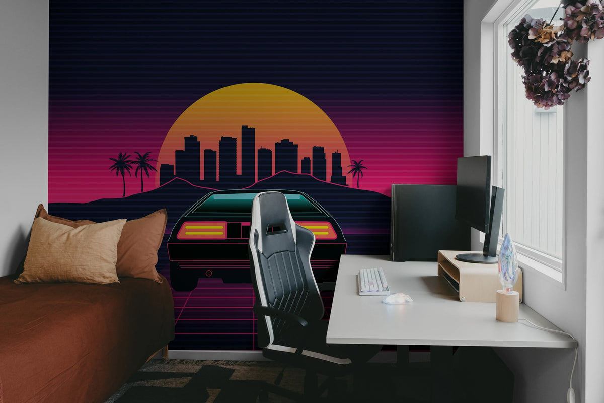 Delorian, Night Mural Wallpaper - room preview 03