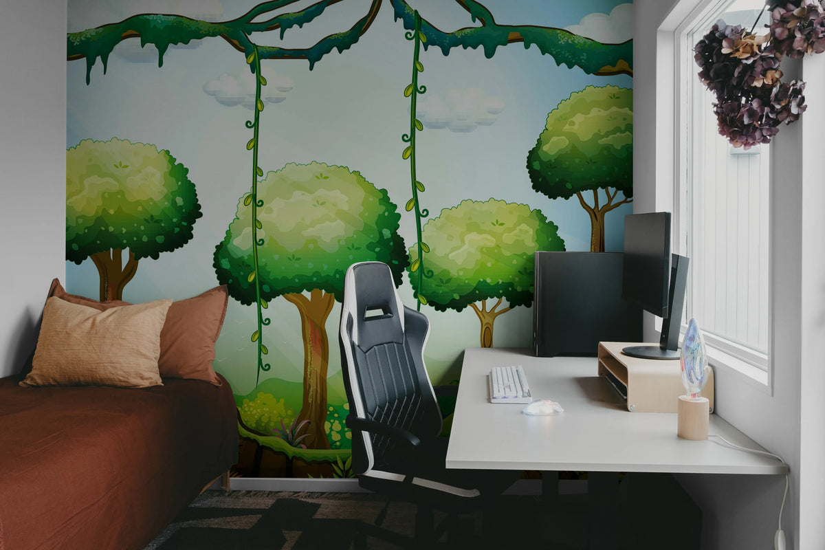 Gaming World, Green Mural Wallpaper - room preview 03