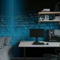 Code, Blue Mural Wallpaper - room preview 03