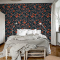 Rose Hip Garden, Red Mural Wallpaper - room preview 03