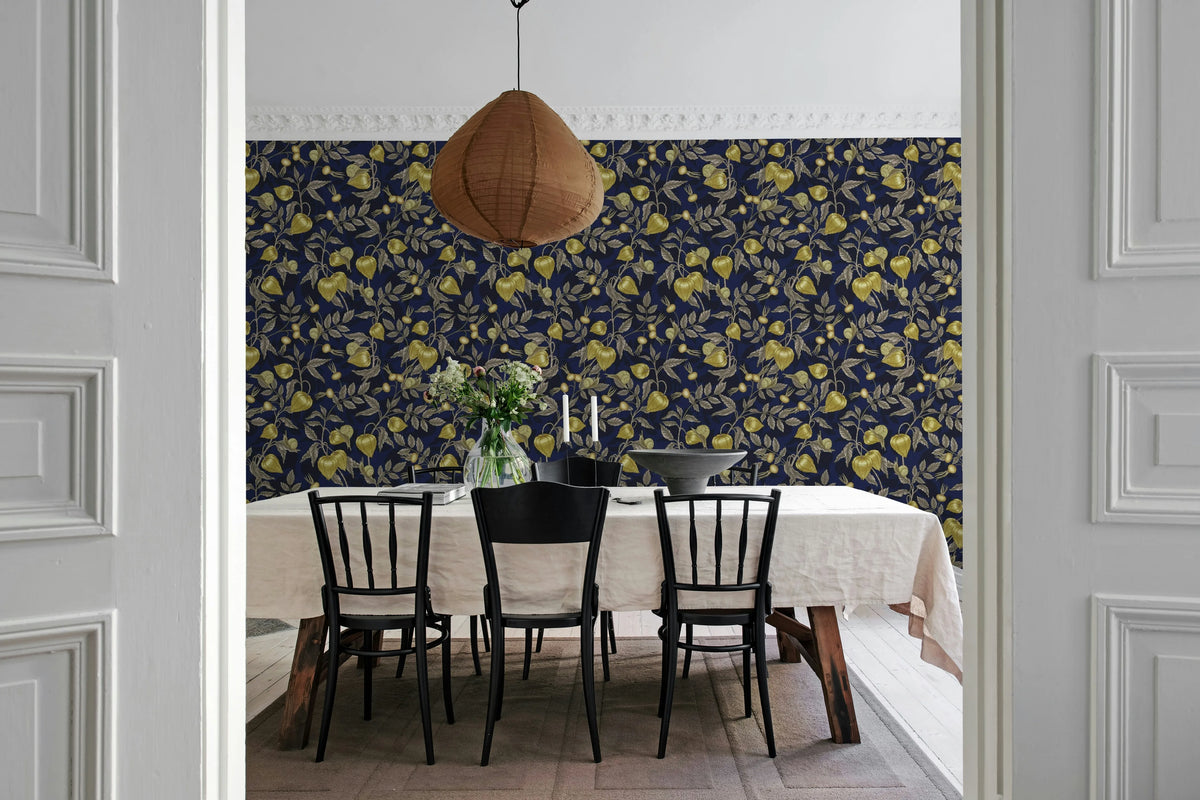 Rose Hip Garden, Blue Mural Wallpaper - room preview 03