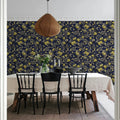 Rose Hip Garden, Blue Mural Wallpaper - room preview 03