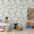 Fox Village, Gray Mural Wallpaper - room preview 03