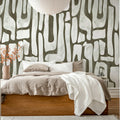Aesthetic Shapes, Brown Mural Wallpaper - room preview 03