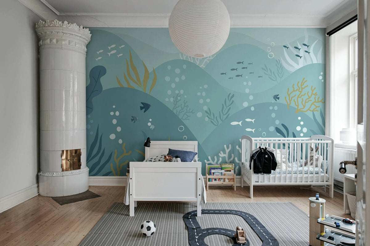 Sea Landscape, Ocean Blue Mural Wallpaper - room preview 03
