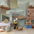 Geometrics, Beige Mural Wallpaper - room preview 03