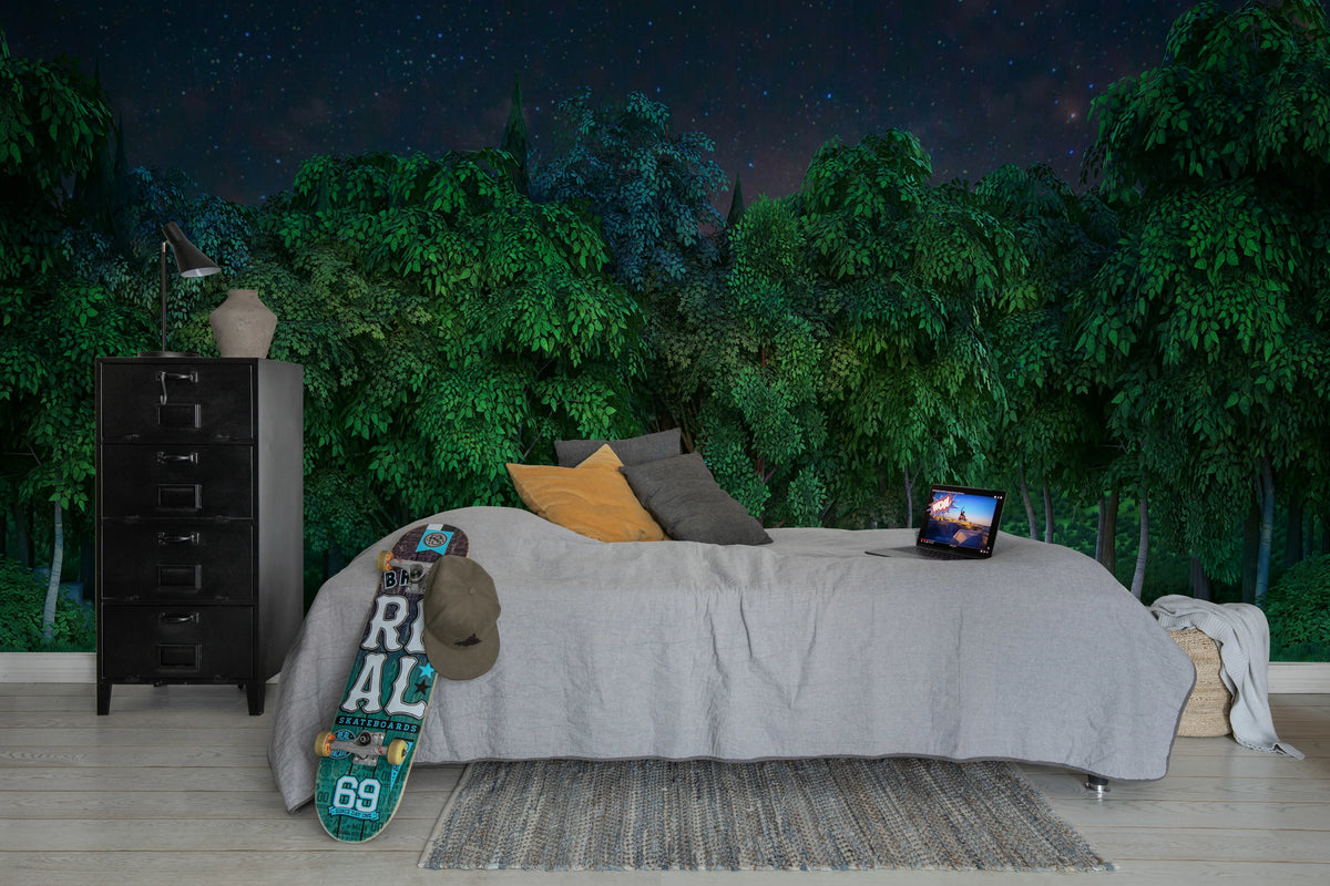Gaming Woods, Night Mural Wallpaper - room preview 03
