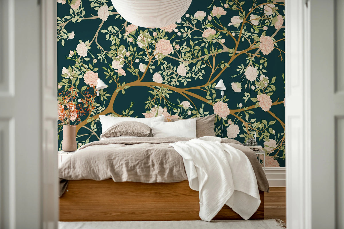 Japanese Garden, Night Mural Wallpaper - room preview 03