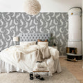 Cute Otters, Gray Mural Wallpaper - room preview 03