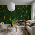 Linear Flow, Green Mural Wallpaper - room preview 03