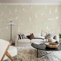 Linear Flow, Beige Mural Wallpaper - room preview 03