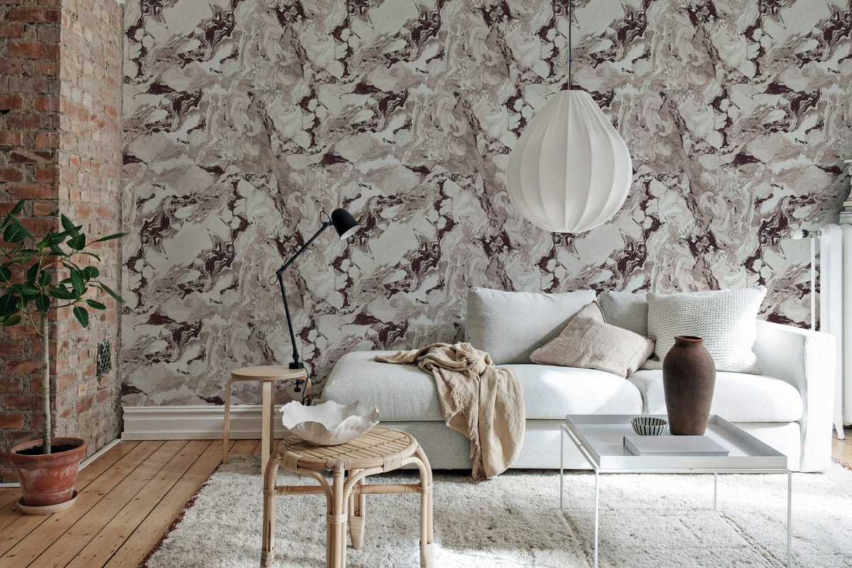 Stone Marble, Pink Mural Wallpaper - room preview 03