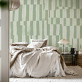 Broken Stripes, Green Mural Wallpaper - room preview 03