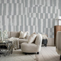 Broken Stripes, Gray Mural Wallpaper - room preview 03