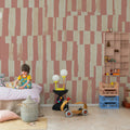 Broken Stripes, Pink Mural Wallpaper - room preview 03