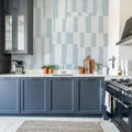 Broken Stripes, Light Blue Mural Wallpaper - room preview 03