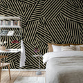 Abstract Weave, Black Mural Wallpaper - room preview 03