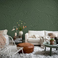 Abstract Weave, Green Mural Wallpaper - room preview 03
